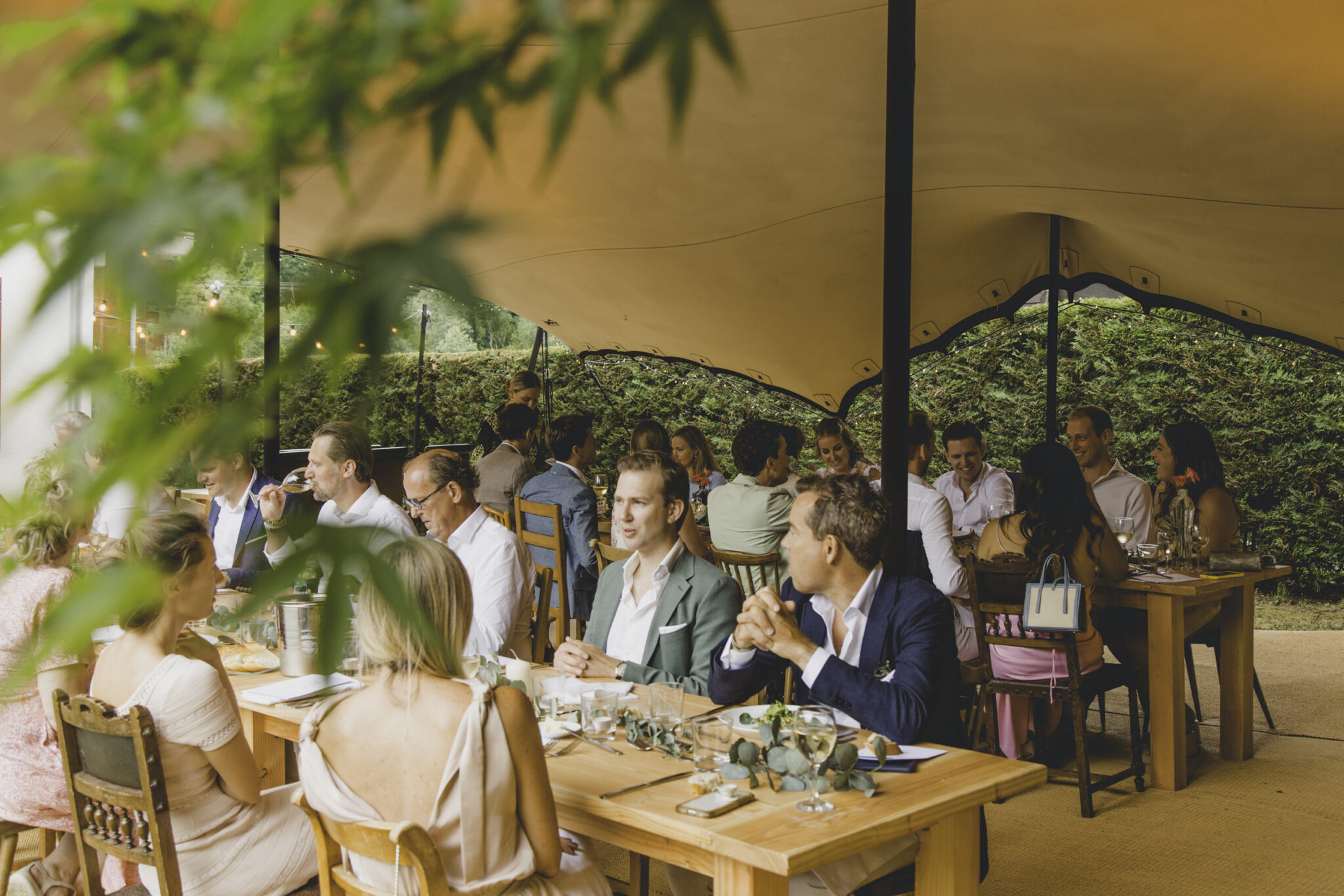 Wedding tent with decoration